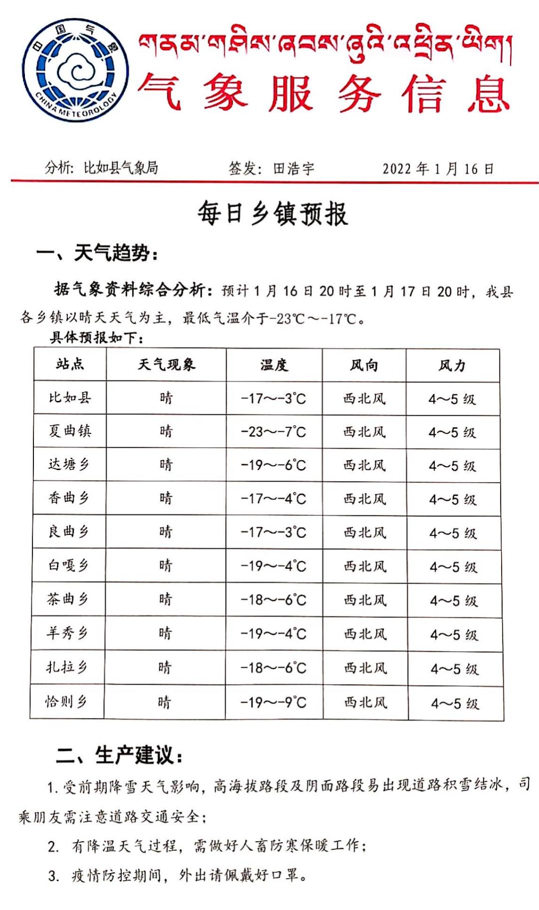 曲果嘎姆村天气预报更新通知